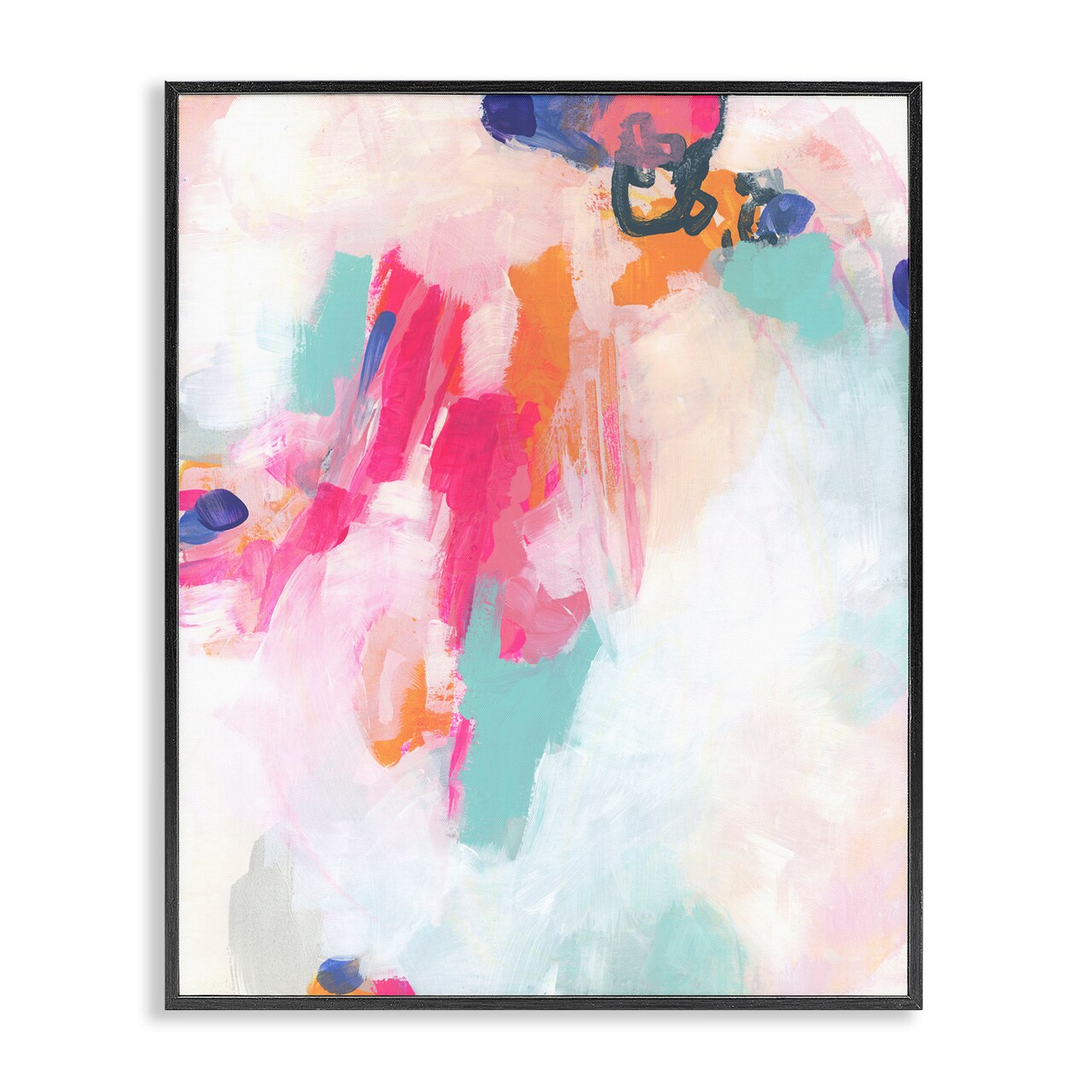 Stupell Industries Pink & Blue Paint Strokes Framed Giclee Wall Art Design by Viggo Johansen